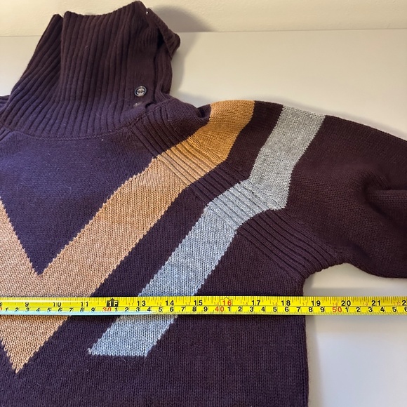 Alps & Meters Women's Ski Race Knit Wool-Cashmere Top in Maroon | Size Large - Picture 7 of 9